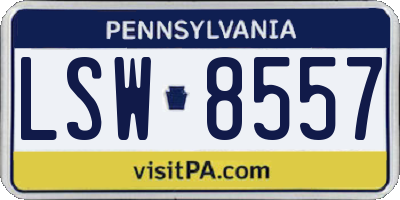 PA license plate LSW8557