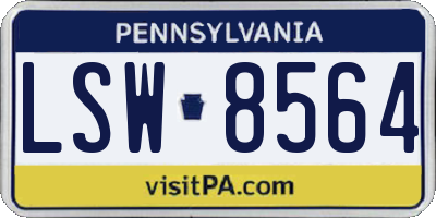 PA license plate LSW8564