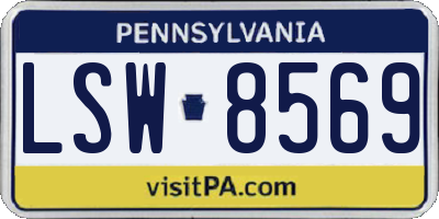 PA license plate LSW8569