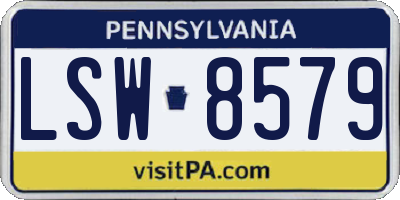 PA license plate LSW8579