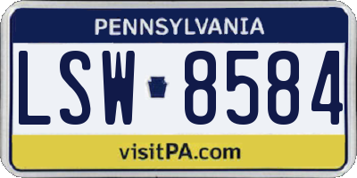 PA license plate LSW8584