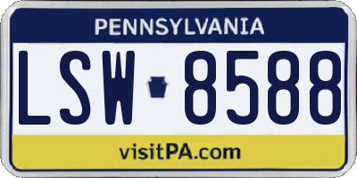 PA license plate LSW8588