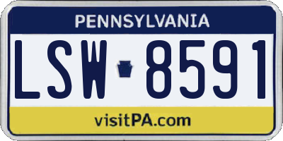 PA license plate LSW8591