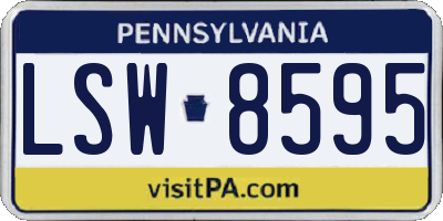 PA license plate LSW8595