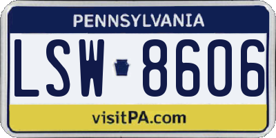 PA license plate LSW8606