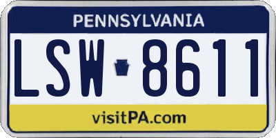 PA license plate LSW8611