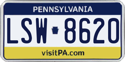 PA license plate LSW8620