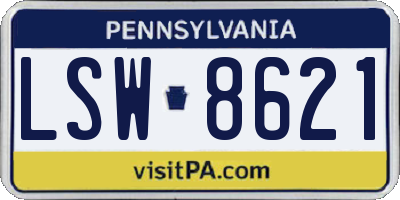 PA license plate LSW8621