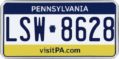 PA license plate LSW8628