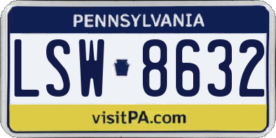 PA license plate LSW8632