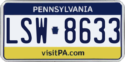 PA license plate LSW8633