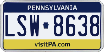 PA license plate LSW8638