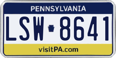 PA license plate LSW8641
