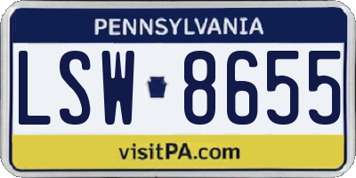 PA license plate LSW8655