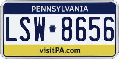 PA license plate LSW8656