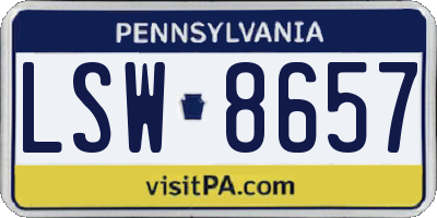 PA license plate LSW8657
