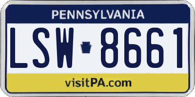PA license plate LSW8661