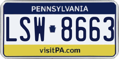 PA license plate LSW8663