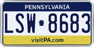 PA license plate LSW8683