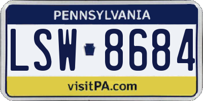 PA license plate LSW8684