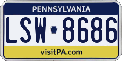 PA license plate LSW8686