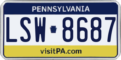 PA license plate LSW8687