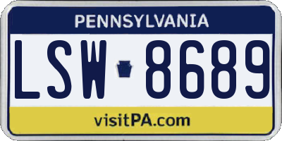 PA license plate LSW8689