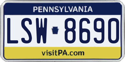 PA license plate LSW8690