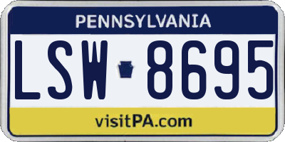 PA license plate LSW8695