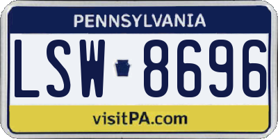 PA license plate LSW8696