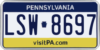 PA license plate LSW8697