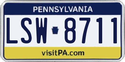 PA license plate LSW8711