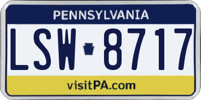 PA license plate LSW8717