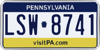 PA license plate LSW8741