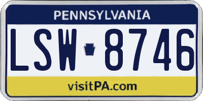 PA license plate LSW8746