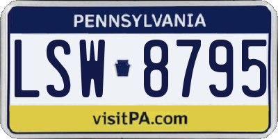 PA license plate LSW8795