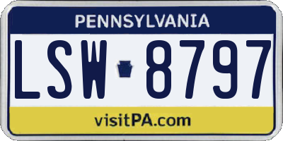 PA license plate LSW8797