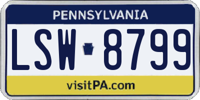 PA license plate LSW8799