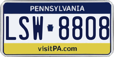 PA license plate LSW8808