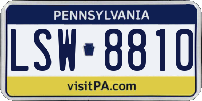 PA license plate LSW8810
