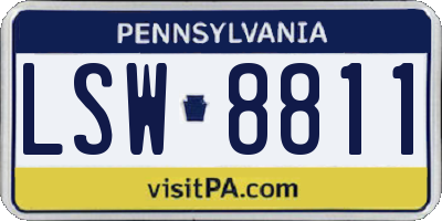 PA license plate LSW8811
