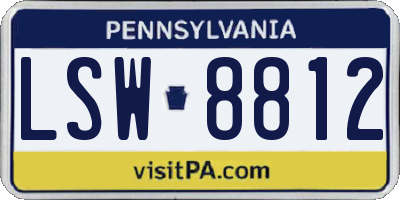 PA license plate LSW8812