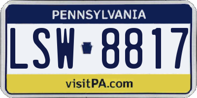 PA license plate LSW8817