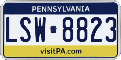 PA license plate LSW8823