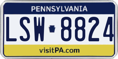 PA license plate LSW8824
