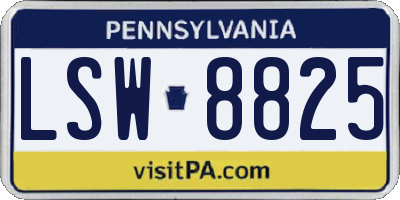 PA license plate LSW8825