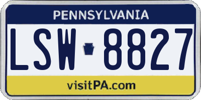 PA license plate LSW8827