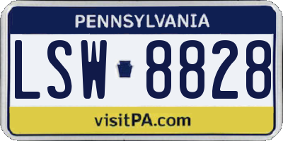 PA license plate LSW8828