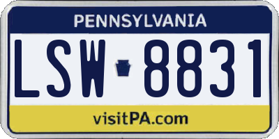 PA license plate LSW8831