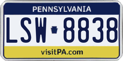 PA license plate LSW8838